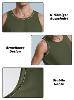 Pánske bavlnené tielko KEFITEVD, tričko s potlačou, tielko do posilňovne, letné outdoorové XL, armádne