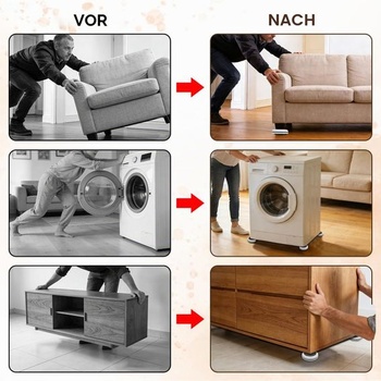 Kolečka na stěhování nábytku, těžká kolečka na stěhování nábytku, protiskluzová, sada pro stěhování