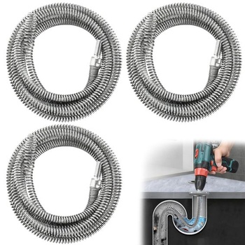 3 kusy špirály na čistenie odpadov, špirála na čistenie odpadov 10 mm x 4 m/2 m/1 m