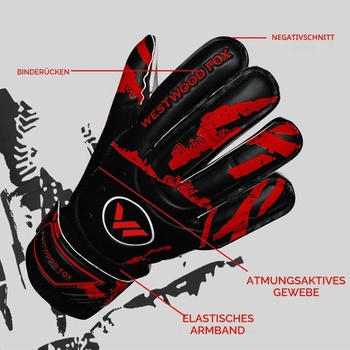 Brankárske rukavice WESTWOOD FOX Fingersave pre futbalových brankárov pre deti, mládež a dospelých, od