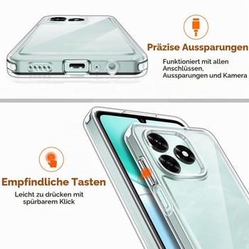 Průhledný kryt ivoler pro Honor X5C Plus s nežloutnou HD ochranou, [vojenská ochrana],