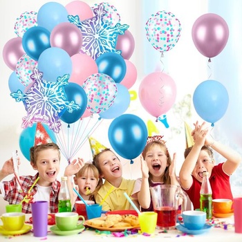 Dekoratívne balóniky so snehovou vločkou, 27 ks snehových balónikov, Sada balónikov so snehovou vločkou,
