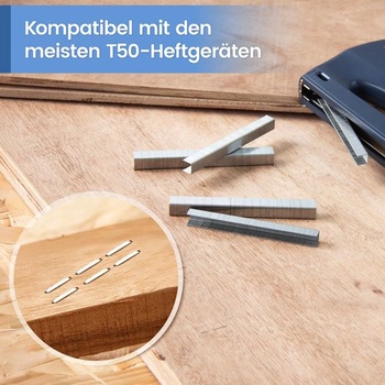 Sponky Meite T50/8 mm, pozinkované sponky typ 140/8 mm pro sponky, tloušťka 20, šířka třmenu 10,5