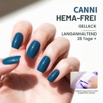 CANNI UV lak na nechty Prírodný tmavomodrý gélový lak na nechty 9190