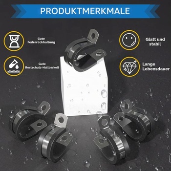 Káblová svorka 50 mm, gumové P-spony, hadicové svorky, 2palcové nerezové rúrkové svorky, káblové