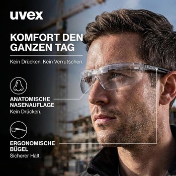 Ochranné brýle Uvex Tune-up – ochranné brýle se 100% UV ochranou – bez kovu, odolné proti zamlžení