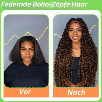 Hnědá až blond zaplétací vlasy, předpjaté zaplétací vlasy bez uzlů pro boho copánky, tmavě vlnitá
