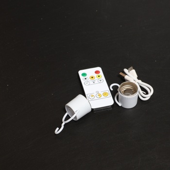 Dobíjacia žiarovka USB-C s diaľkovým ovládaním, 3 farby, stmievateľná LED žiarovka E14 s batériou, 5W
