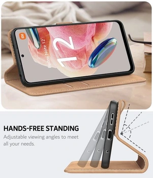 Pouzdro na telefon pro Xiaomi Redmi Note 12 4G (ne pro 5G), prémiová peněženka z PU kůže,