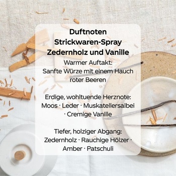 SPREJ - Starostlivosť o vlnu, sprej proti moliam a vône na bielizeň CEDAR & VANILLA - pre šatníkové skrine,