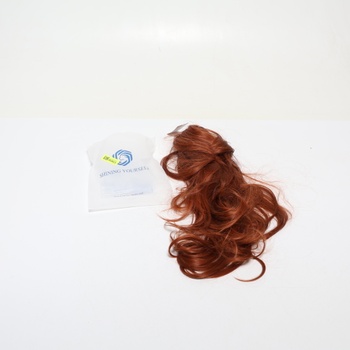 HAIRCUBE Dlhá gaštanová parochňa s ofinou Vrstvené kučeravé oranžové parochne pre ženy Prírodné