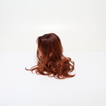 HAIRCUBE Dlhá gaštanová parochňa s ofinou Vrstvené kučeravé oranžové parochne pre ženy Prírodné