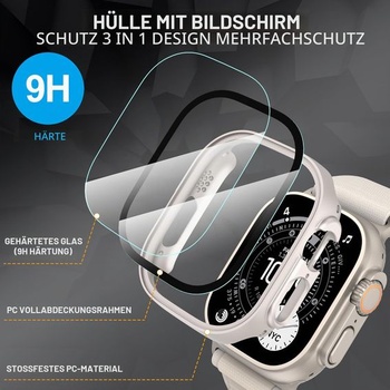Diruite 2dielne púzdro pre Apple Watch Ultra 3/2/1 49mm ochranné púzdro Starlight 49mm