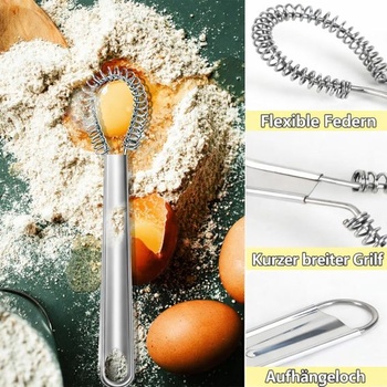 Mini nerezová metla, ručný napeňovač mlieka na kávu, malé miešadlo na omáčky a vajcia, kuchynské