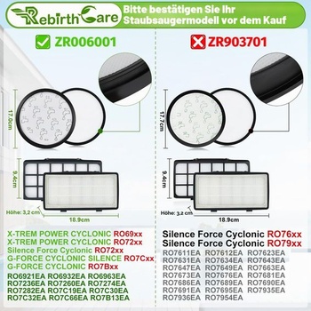 Filter ZR006001 pre Rowenta X-Trem Power Cyclonic/Silence Force Cyclonic