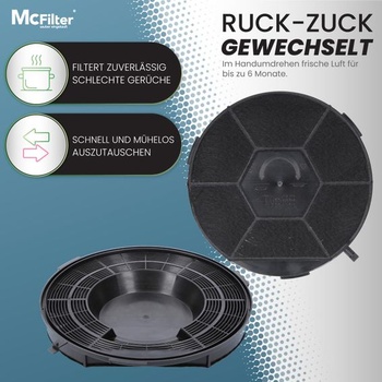 McFilter | 1x Filtr s aktivním uhlím Ø240 mm Typ 28 pro digestoře Alternativa pro Elica Typ 28,