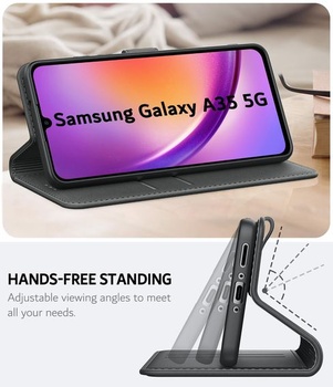 Pouzdro na telefon pro Samsung Galaxy A35 5G, prémiové pouzdro z PU kůže, nárazuvzdorné