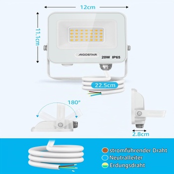 LED reflektor Aigostar EK05-20W 2 ks