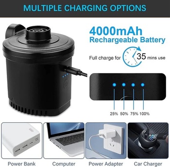 Elektrické vzduchové čerpadlo, přenosné vzduchové čerpadlo 4000 mAh s rychlým