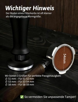 53mm pružinový tamper na kávu, tamper na espresso s konštantným tlakom 15,5 kg, závitová základňa z
