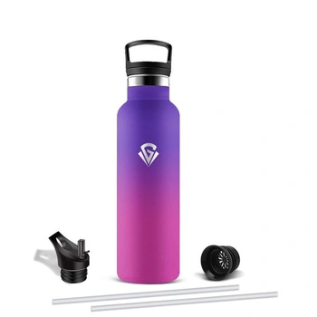 Nerezová láhev na vodu, 750 ml, termoska bez BPA s brčkem,…