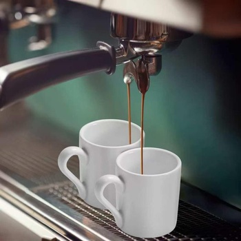 Čistě bílý keramický hrnek na espresso (56,7 g/60 ml), sada dvou kusů