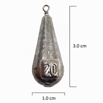 Sada zátěží pro lov při dně 10 x 20g - Olověné rybářské zátěže s obratlíky