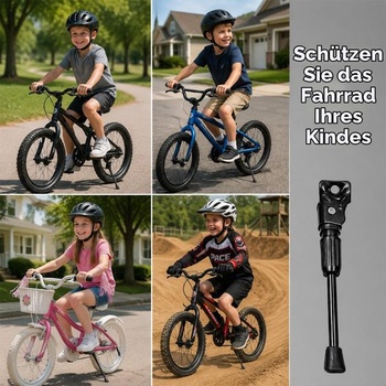 Stojan na bicykel, nastaviteľný bočný stojan pre detské bicykle 16 palcov, zosilnené jednostranné uhlíkové