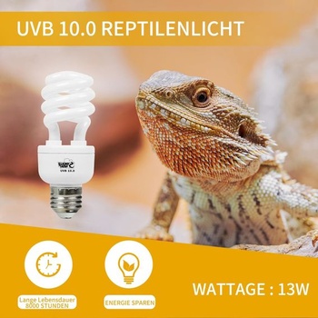 LUCKY HERP UVB lampa do terária, lampa pre plazy, UVA UVB 10.0, E27, kompaktná lampa UVB 13W, UVA
