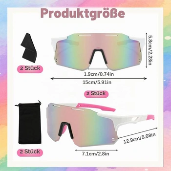 Balení 2 polarizačních cyklistických brýlí pro muže a ženy, ochrana UV 400, brýle s rychloupínacím