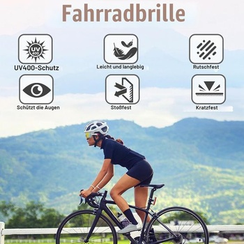 Balenie 2 polarizačných cyklistických okuliarov pre mužov a ženy, ochrana UV 400, okuliare s rýchloupínacím