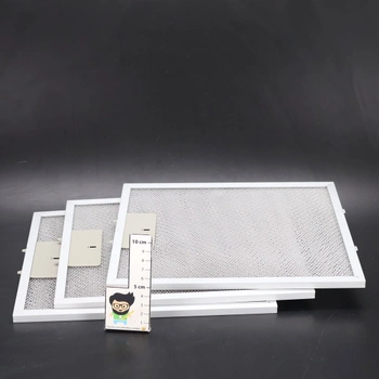 Sada 3 hliníkových síťových filtrů pro kuchyňskou digestoř, stříbrná, 300 x 250 mm