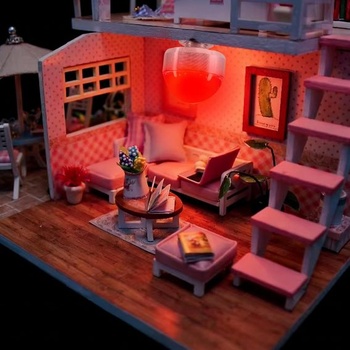 Joycabin 2dílná miniaturní LED světla do domečků pro panenky, mini světla s držákem na AA baterie,