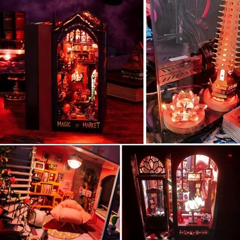 Joycabin 2dílná miniaturní LED světla do domečků pro panenky, mini světla s držákem na AA baterie,