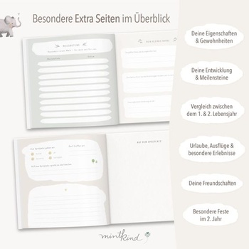 Detský fotoalbum Mintkind HB-Baby-2LJ-Salbei