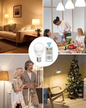 LED žiarovka E27 s diaľkovým ovládaním, 9W LED žiarovka ekvivalentná 60W, stmievateľná žiarovka E27,