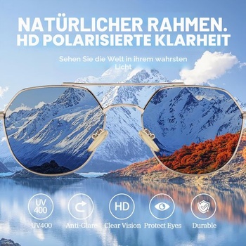 Dámske polarizačné slnečné okuliare, klasický pilotný štýl, ochrana UV400, ľahké acetátové straničky