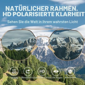 Dámske polarizačné slnečné okuliare, klasický pilotný štýl, ochrana UV400, ľahké acetátové straničky