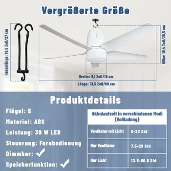 SHUNLEE Solárny stropný ventilátor