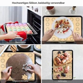 Philorn podložka na pečenie Macaron, silikónová podložka na pečenie, čierna