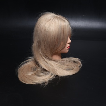 RUWISS Dlhé rovné blond parochne s ofinou, 65 cm vrstvené syntetické vlasy parochne pre ženy, vhodné