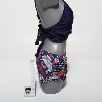 Dámske bikiny Voqeen s vysokým pásom, push-up strihom, výstrihom do V, kríženými volánikmi a