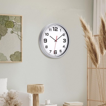 Nástenné hodiny Warminn 20 cm, strieborné