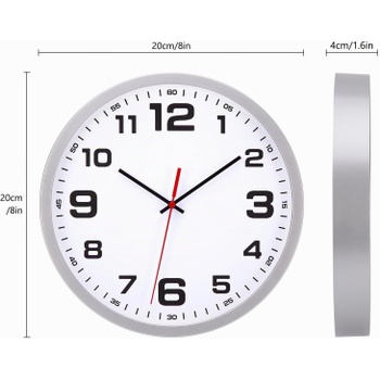 Nástenné hodiny Warminn 20 cm, strieborné