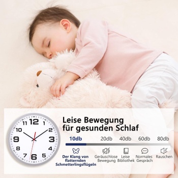 Nástenné hodiny Warminn 20 cm, strieborné