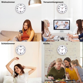 Nástenné hodiny Warminn 20 cm, strieborné