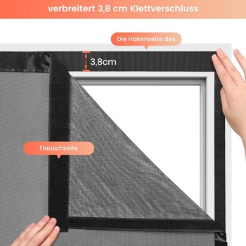 Sieť proti hmyzu na dvere bez vŕtania, 100x220cm, sieť proti hmyzu na dvere so silnými magnetmi,
