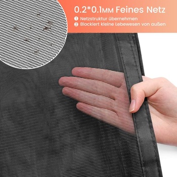 Rychlouzavírací magnetická síť proti hmyzu na balkonové dveře se silnějšími magnety, 80 x 210 cm,