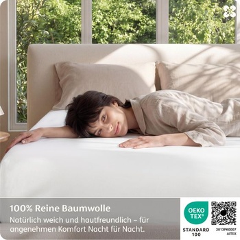 Prestieradlo Bedsure 90x200cm bavlnený džersej - hĺbka 40cm, biele
