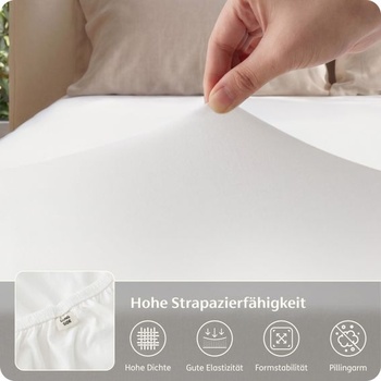 Prestieradlo Bedsure 90x200cm bavlnený džersej - hĺbka 40cm, biele